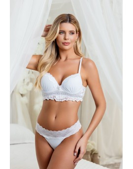 Conjunto com bojo de microfibra e renda com calcin..