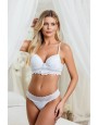 Conjunto com bojo de microfibra e renda com calcinha fio de microfibra