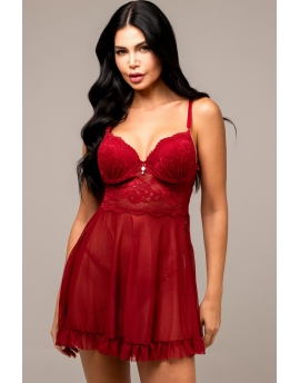 Camisola de tule liso com laço