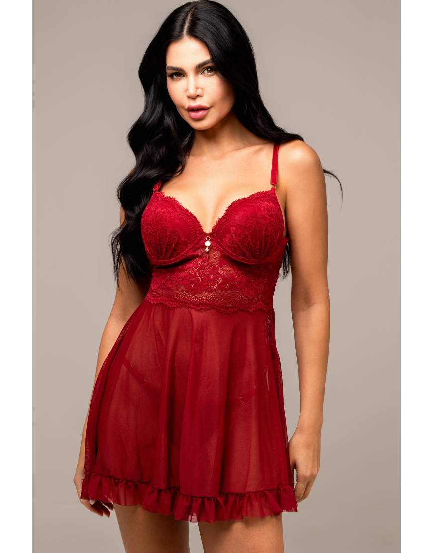 Camisola de tule liso com laço