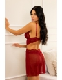 Camisola aberta de tule e renda