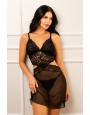 Camisola aberta de tule e renda