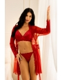 Conjunto de renda sem bojo com calcinha fio