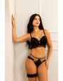 Conjunto de tule trasnparente com renda