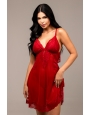 Camisola de tule com renda rubi plus size