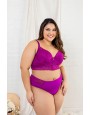 Conjunto plus size de microfibra e renda com calcinha fio duplo 