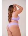 Conjunto plus size de microfibra e renda com calcinha cintura alta 