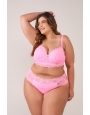 Conjunto plus size de renda com calcinha sem costura na cintura de renda 