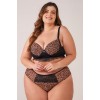 Conjunto plus size animal print de tule e renda 